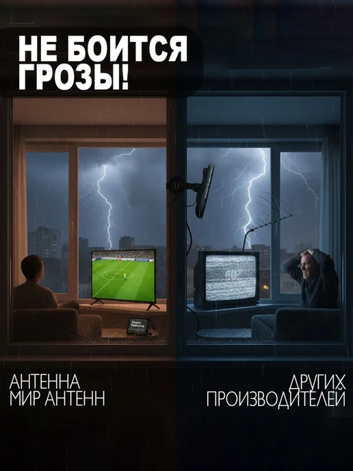 мир антенн антенна для телевизора уличная мир 12, с кабелем, фото 8