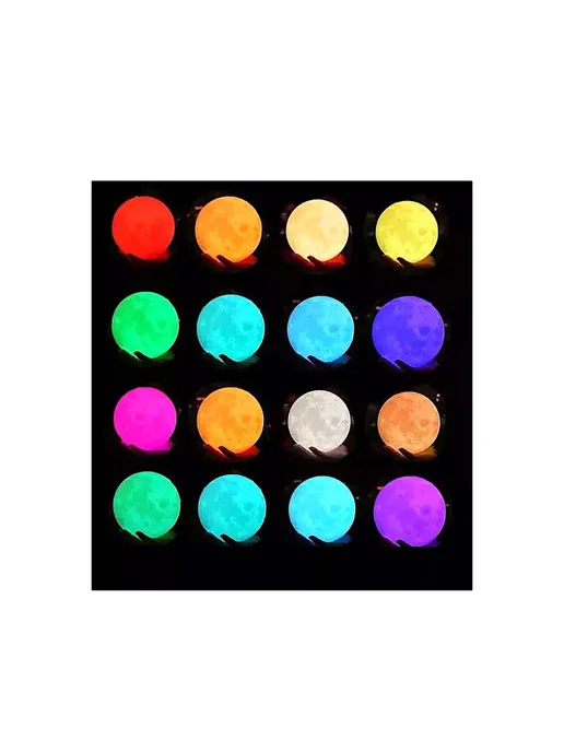 RuMir Ночник беспроводной Луна RGB настольный, белый, фото 3
