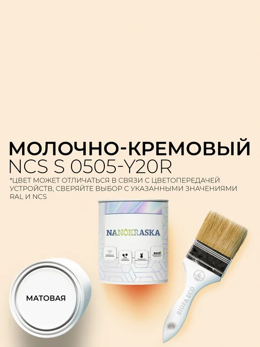 NANOKRASKA Краска для стен без запаха быстросохнущая, белый, фото 2