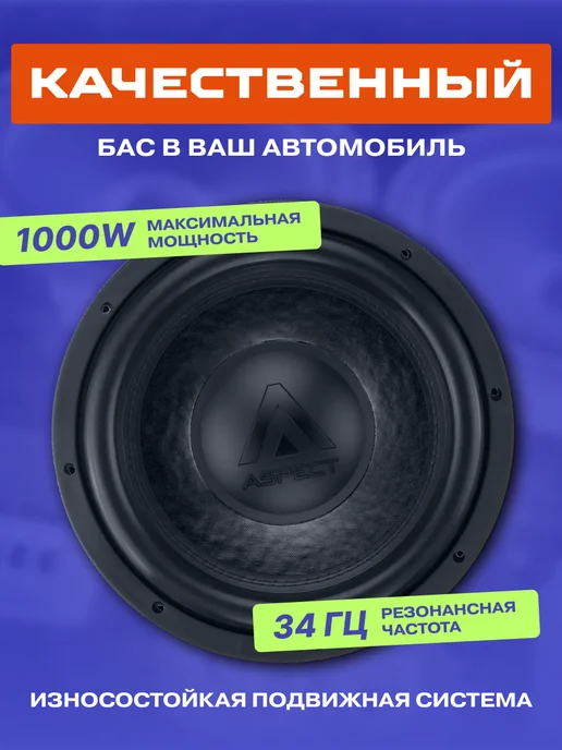 Aspect Сабвуфер в машину 12 дюймов GLW-12D2 FLAT, вариант, фото 3