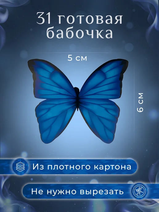 DIN***** Букет из бабочек светящийся набор, синий, фото 3