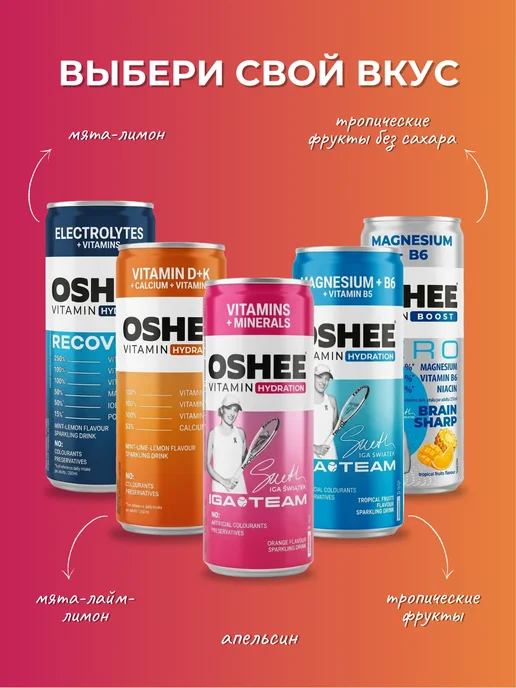 OSHEE Напиток Vitamins + Minerals апельсин 6 шт. по 250 мл, 6 шт, 250 мл, фото 5