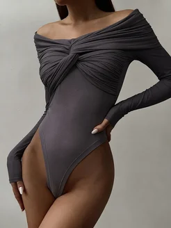 Боди с длинным рукавом вечернее Бабочка