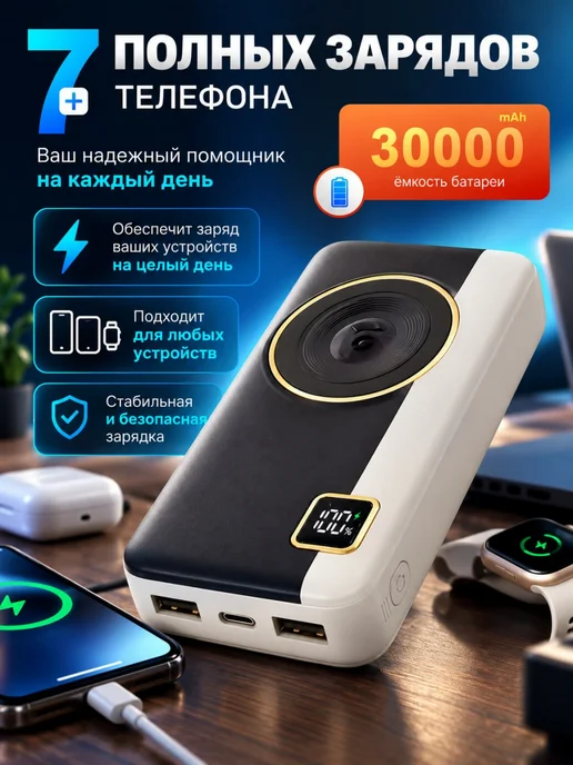 Maimi Повербанк 30000 mah мощный с быстрой зарядкой, 30000 мАч, фото 3