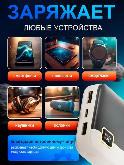 Maimi Повербанк 30000 mah мощный с быстрой зарядкой, 30000 мАч, фото 7