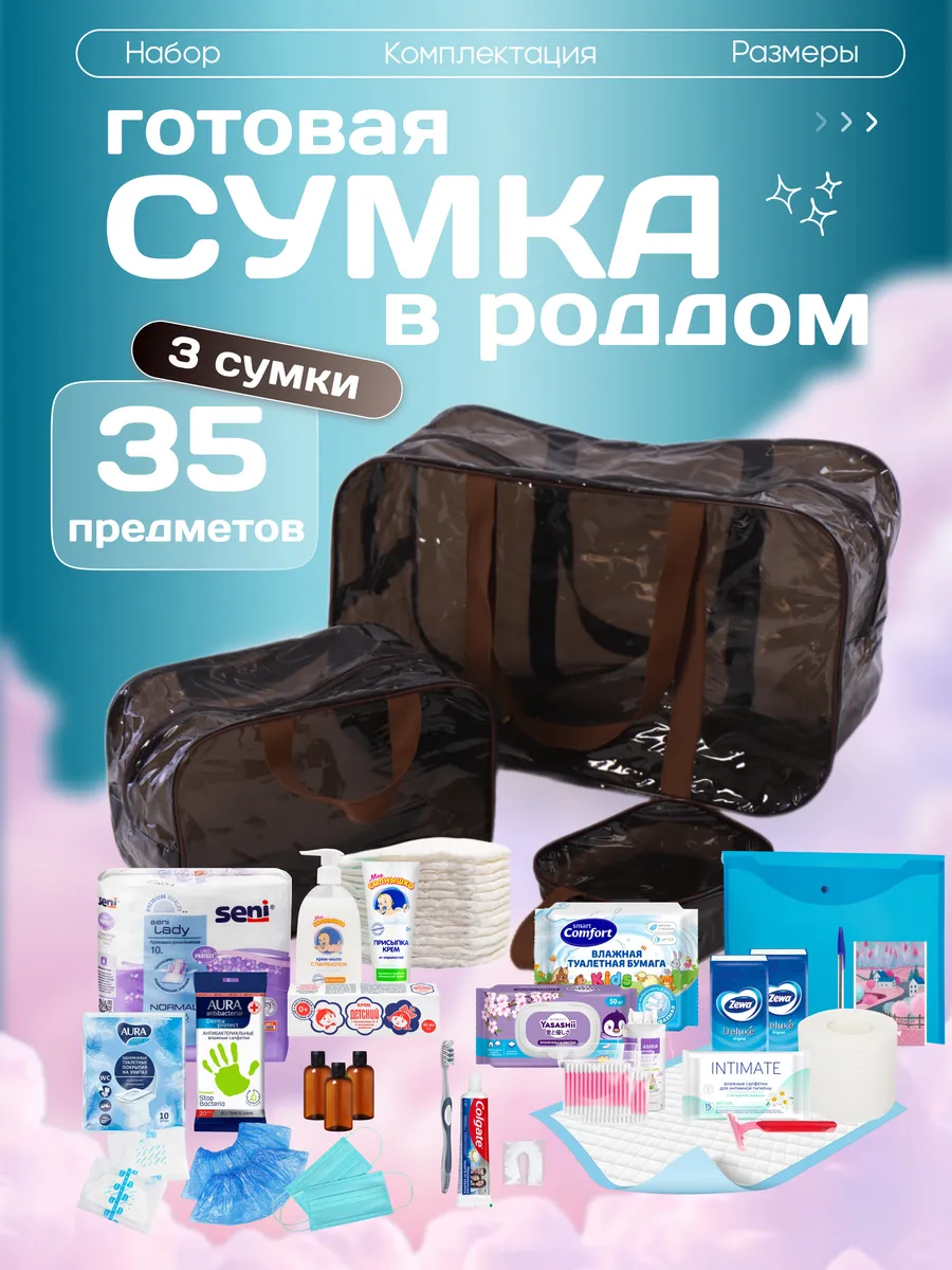 Готовая сумка в роддом для мамы и малыша