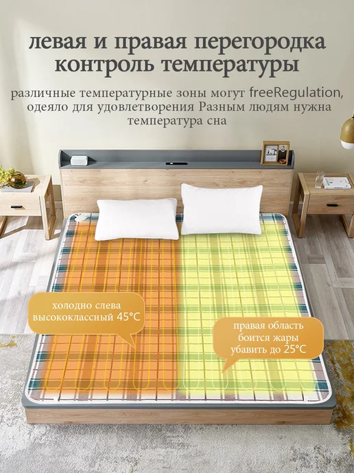 Электроодеяло 220в 70*150см, 70x150 см, фото 4