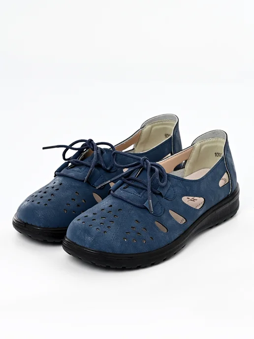 Letsgo Shoes Мокасины летние перфорация сквозная, синий, фото 5