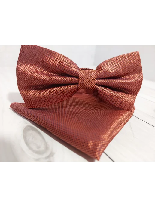GR Shop Галстук-бабочки с платочком, коричневый