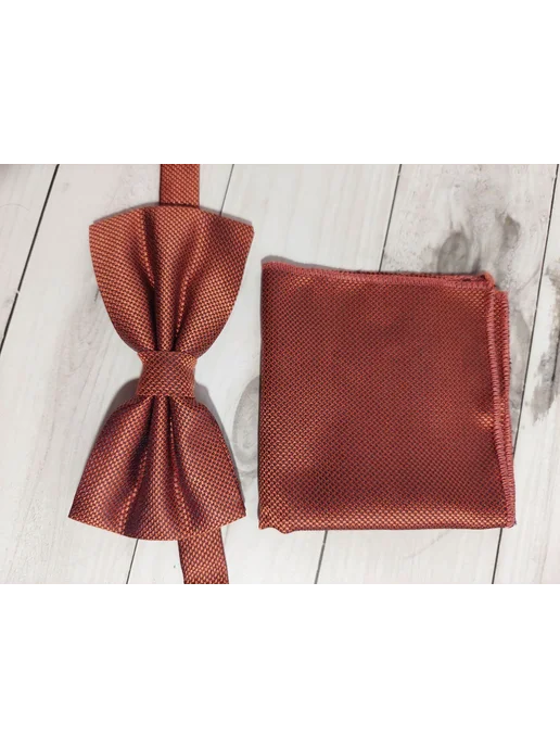 GR Shop Галстук-бабочки с платочком, коричневый, фото 4