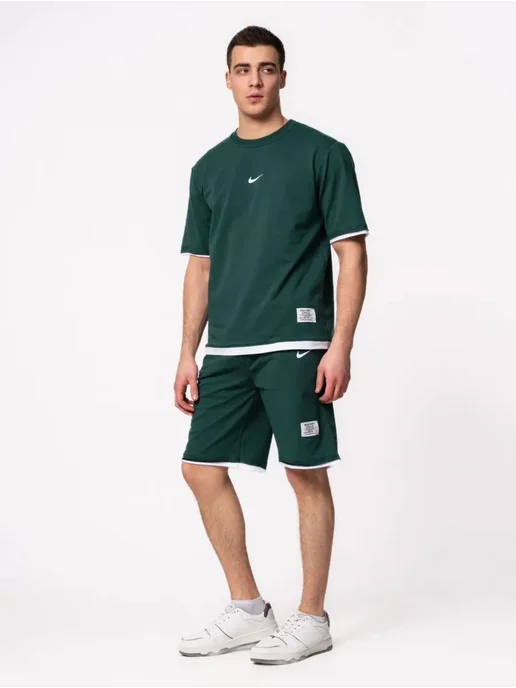 KN SHOP Костюм шорты с футболкой, зеленый, фото 2