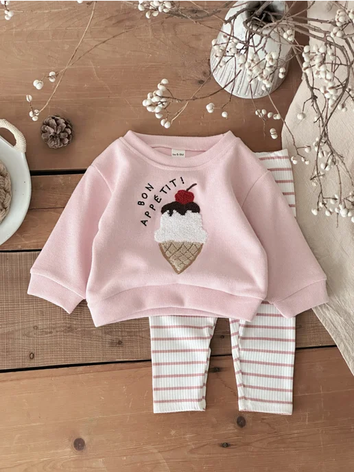 FMPDC baby Костюм детский брючный комплект, розовый