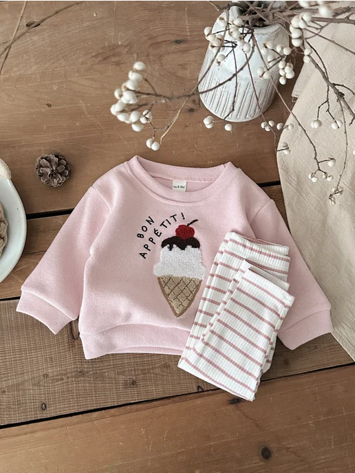 FMPDC baby Костюм детский брючный комплект, розовый, фото 5