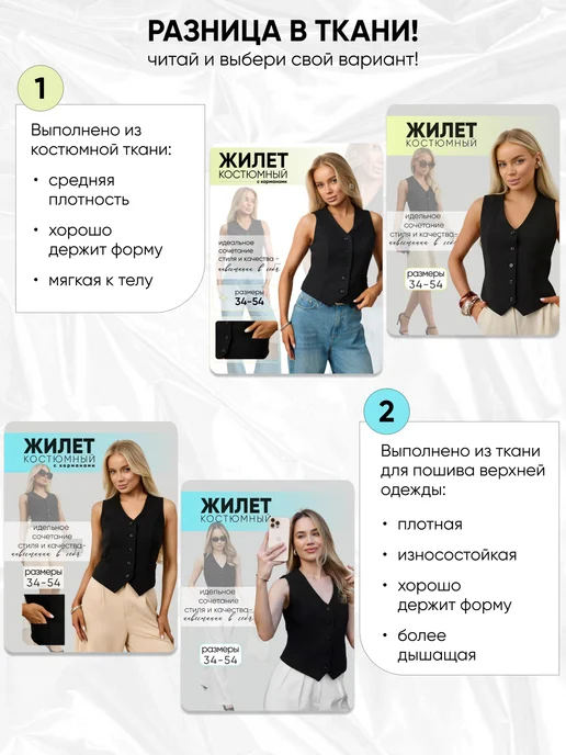 KEZDEme Жилет костюмный классический, черный, фото 8