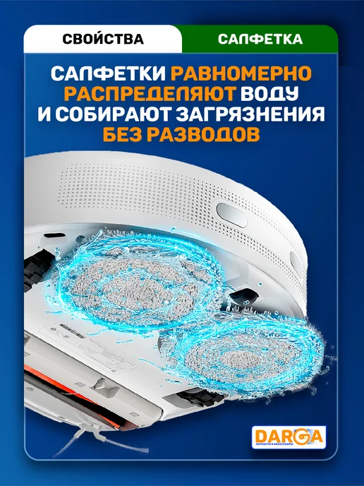 Комплект салфеток, тряпок на робот-пылесос Dreame (4 пр.), 4 шт, фото 2