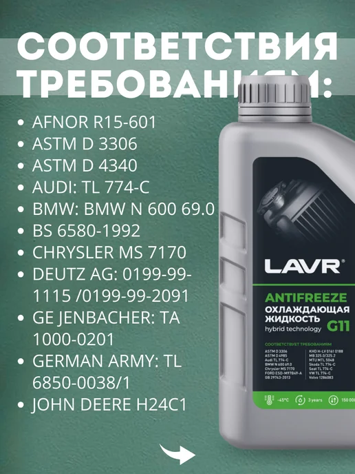 LAVR Антифриз G11 -45°С (2 кг), 2 кг, фото 2