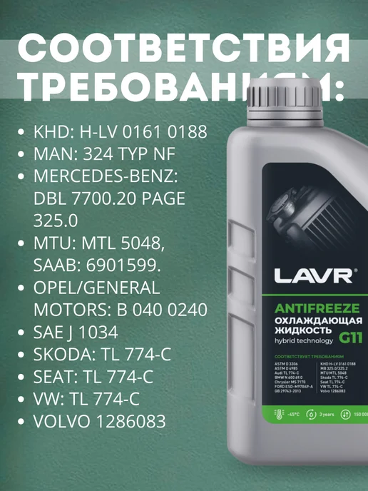 LAVR Антифриз G11 -45°С (2 кг), 2 кг, фото 3
