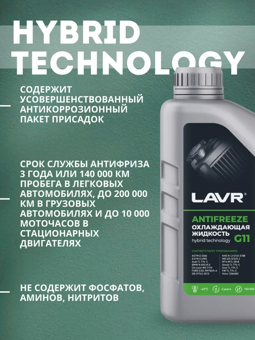 LAVR Антифриз G11 -45°С (2 кг), 2 кг, фото 5