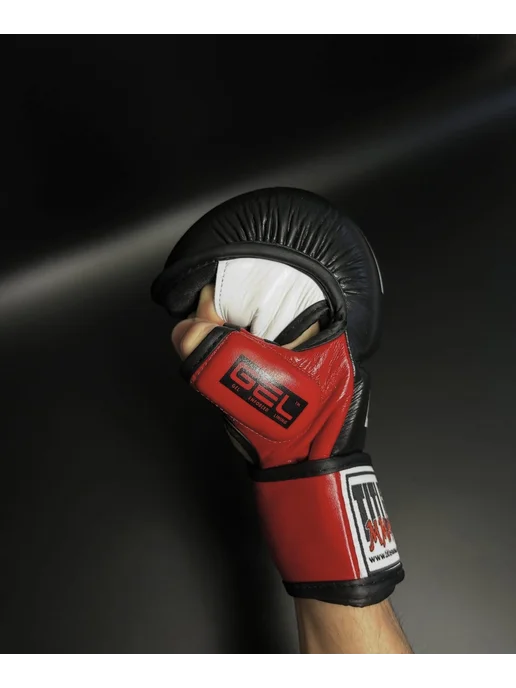 Sports Кожанные перчатки мма мужские тренировочные спортивные, черный, фото 8