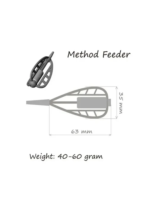 ORANGE LIFE Набор из 3 Кормушек Method Feeder, 50 гр, (в упаковке 3 шт), 30 г, 3 шт, фото 2