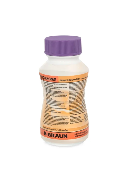 B.Braun Нутрикомп Дринк плюс персик-абрикос 200 мл. х 4 шт, 200 мл, 4 шт, фото 2
