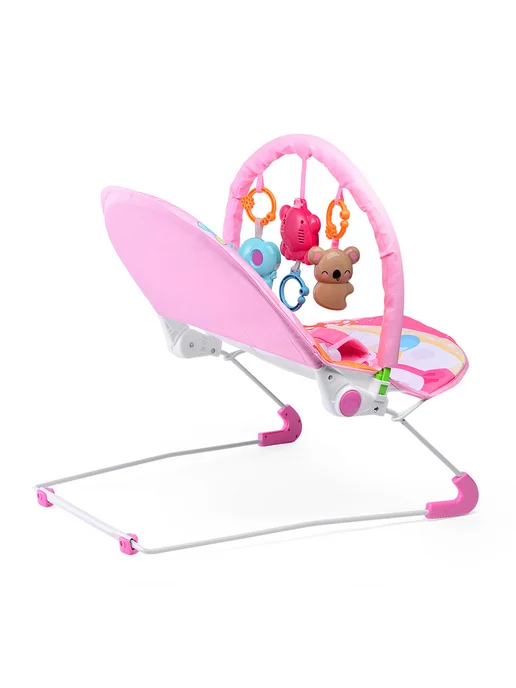 URAL TOYS Шезлонг-качели, баунсер для новорожденного, розовый, фото 6
