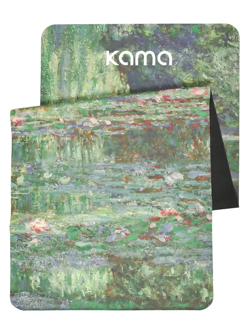 Kama Коврик для йоги спортивный, каучук, микрофибра, зеленый, фото 4