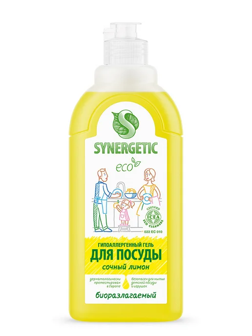 SYNERGETIC Средство для посуды Сочный лимон, 500 мл, 500 мл, фото 7