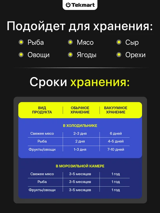 Tekmart Пакеты для вакууматора рифленые пищевые 20х30 см 100 шт, 20x30 см, 100 шт, фото 6