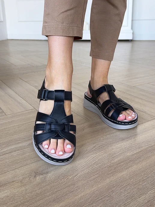 Heel Shop Сандалии на широкую ногу, черный, фото 4