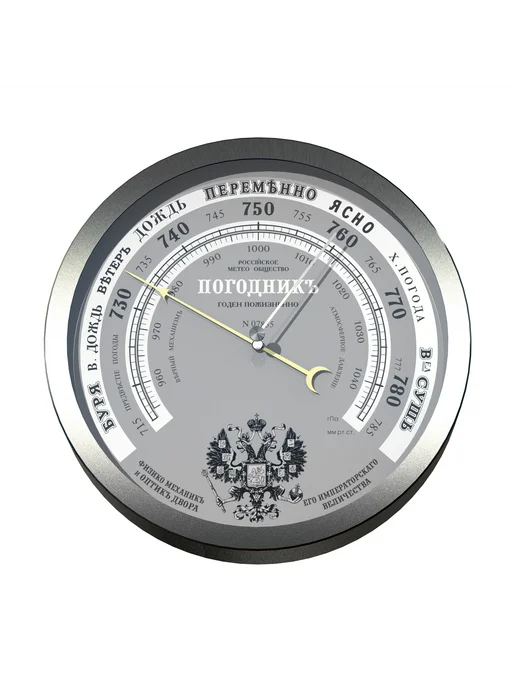 RST Sweden Барометр RST07835 meteo ctrl 35 stainless steel, диам. 208 х, серый