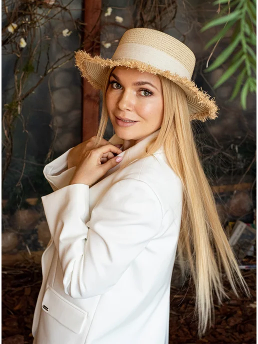 Katerina Lev Шляпа панама лето-осень демисезонная Vika, желтый