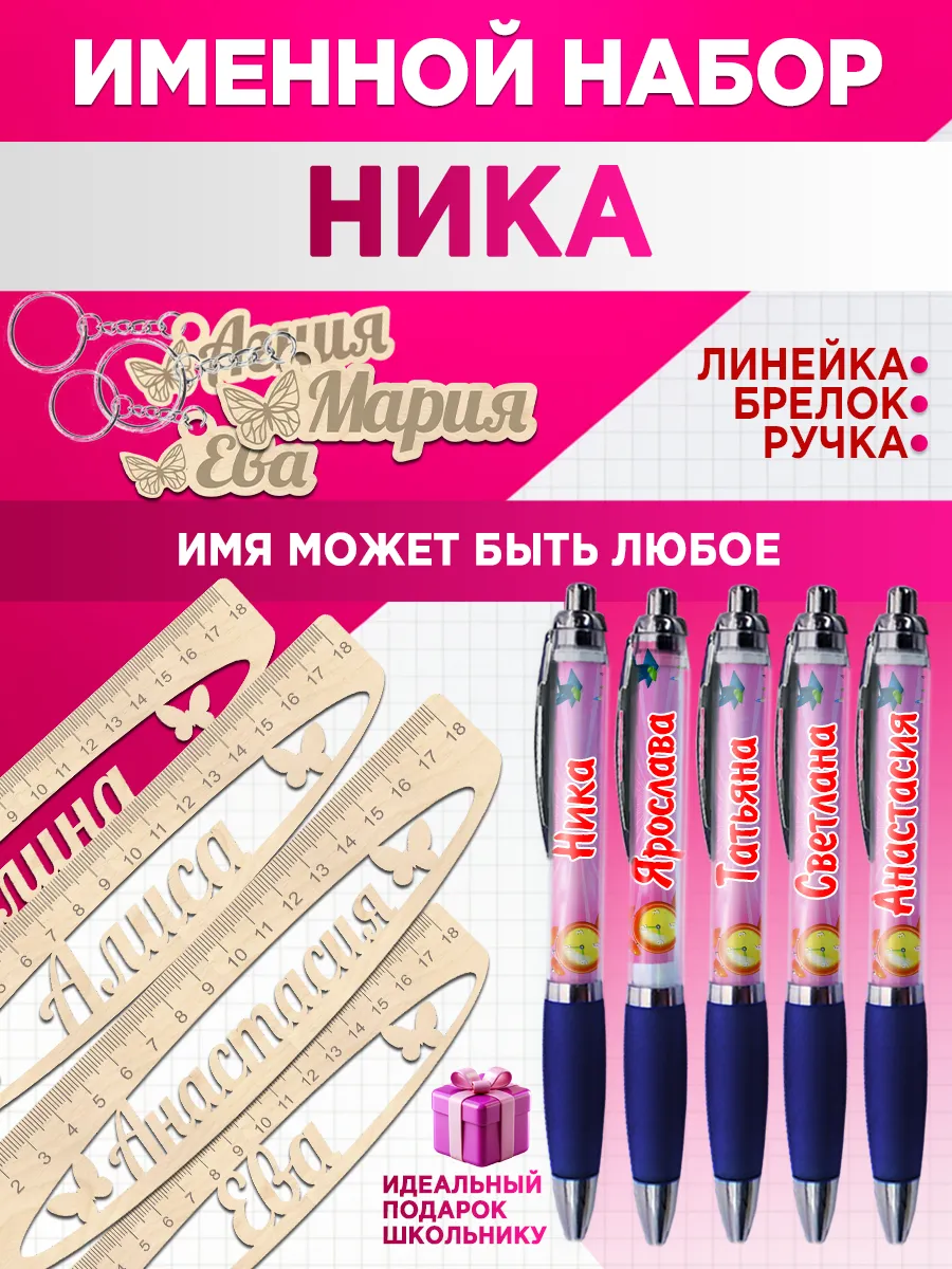 Канцелярский подарочный набор именной Ника