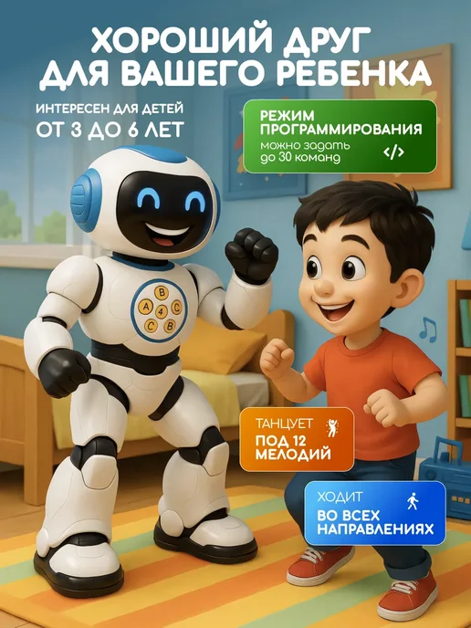 KIDSii Робот игрушка умный на пульте управления для мальчика, синий, фото 2