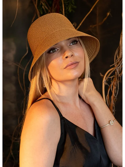 Katerina Lev Шляпа панама лето-осень демисезонная Vika, желтый, фото 8