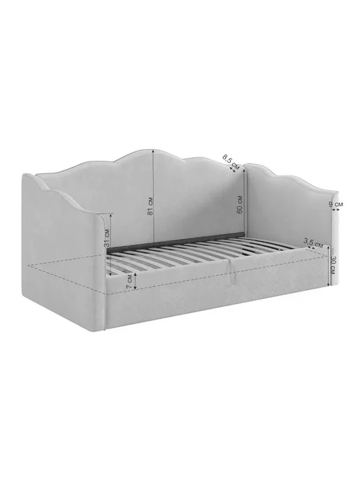 Mebelson Кровать 90x200 см, "Лея" (софа), розовый, 90x200 см, фото 4