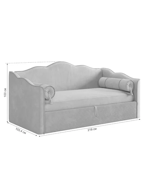 Mebelson Кровать 90x200 см, "Лея" (софа), розовый, 90x200 см, фото 5