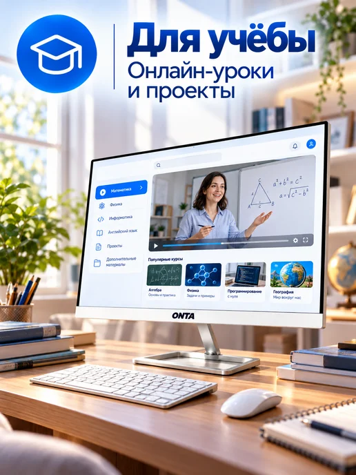 Моноблок компьютер мощный Intel i7-8700 для работы и учёбы, черный, фото 8