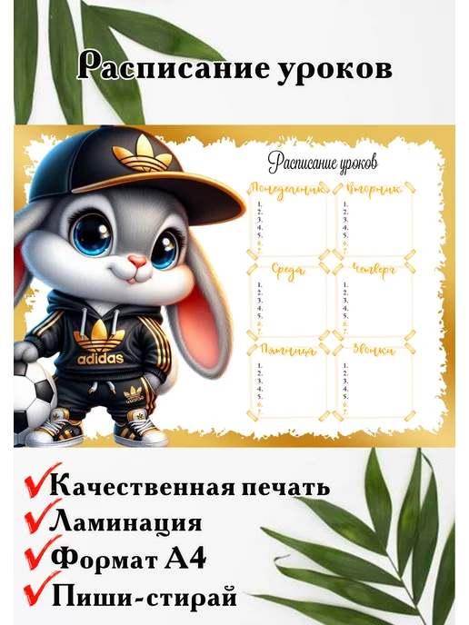 Расписание уроков, черный