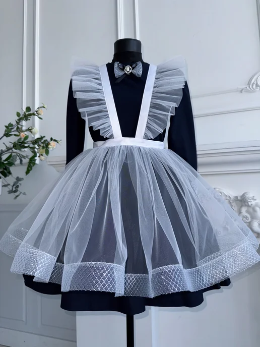 LittlePrettyGirl Фартук школьный на последний звонок, белый, фото 3