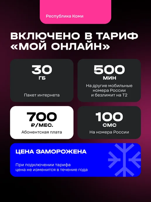 t2 Сим-карта для Республики Коми, вариант, фото 2
