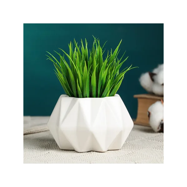 Кашпо "Треугольники" белое, 10х10х7см