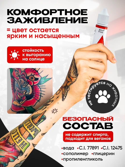 GALLERY TATTOO INK Пигмент краска для тату Gallery - Lollipop #1 (15 мл), 15 мл, фото 5