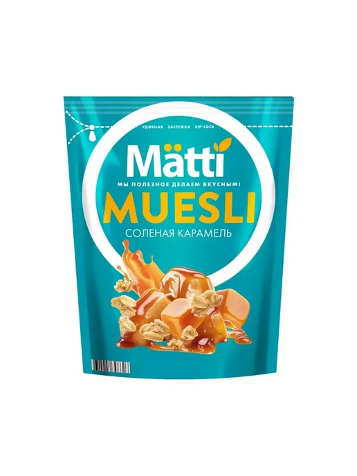 Matti Мюсли соленая карамель 250г х 4 штук, 250 г