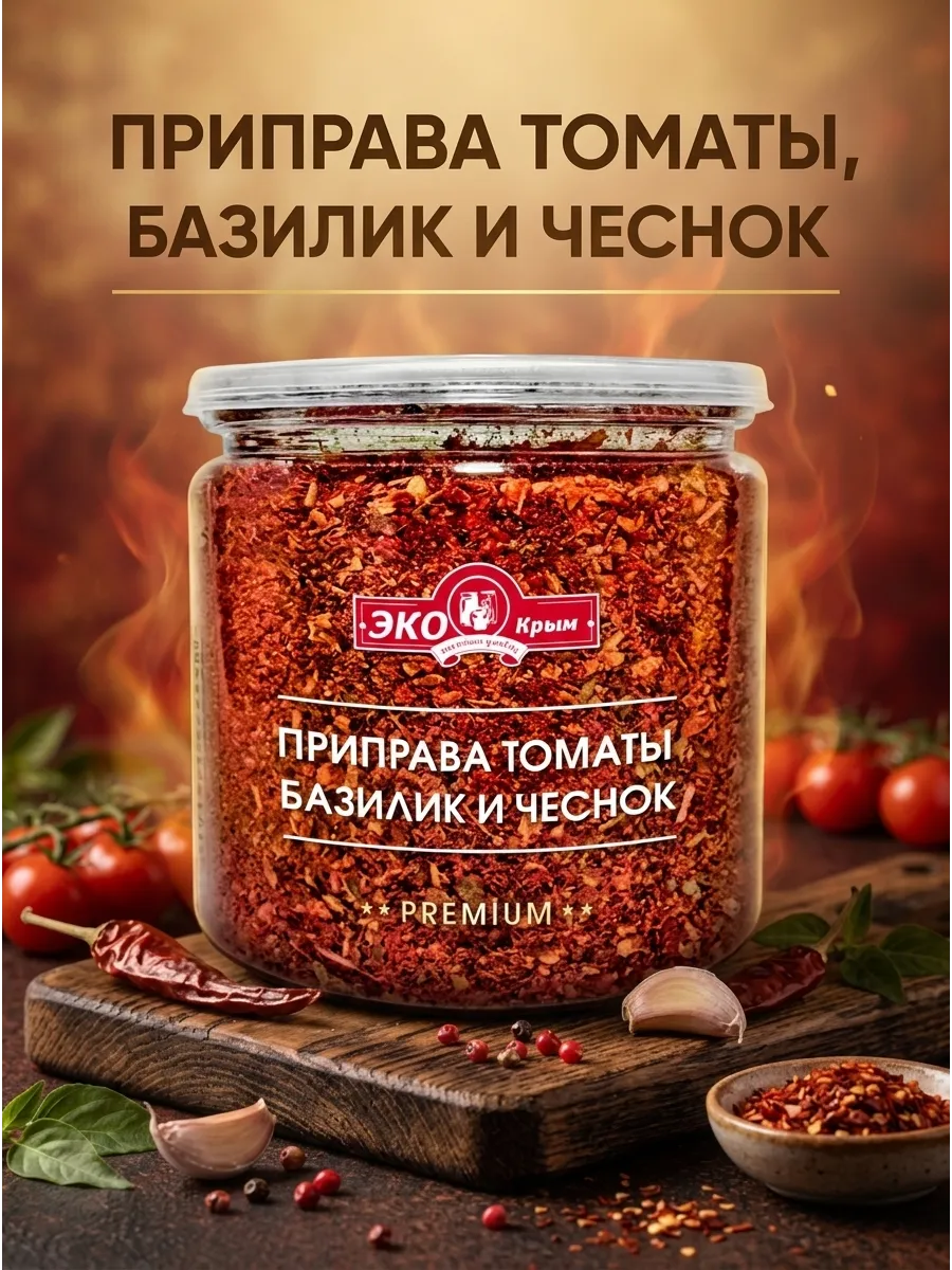 Приправа Томаты, базилик и чеснок, 120г