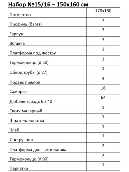 Потолочный папа Натяжной потолок 380 х 400 см комплект сатиновый без нагрева, 150x160 см, фото 5