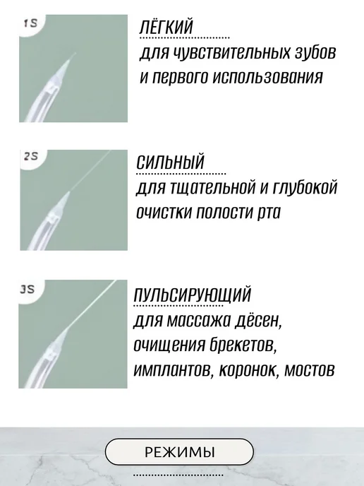 Чистка зубов и десен Отбеливание зубов Ирригатор для десен брекетов коронок, белый, фото 3