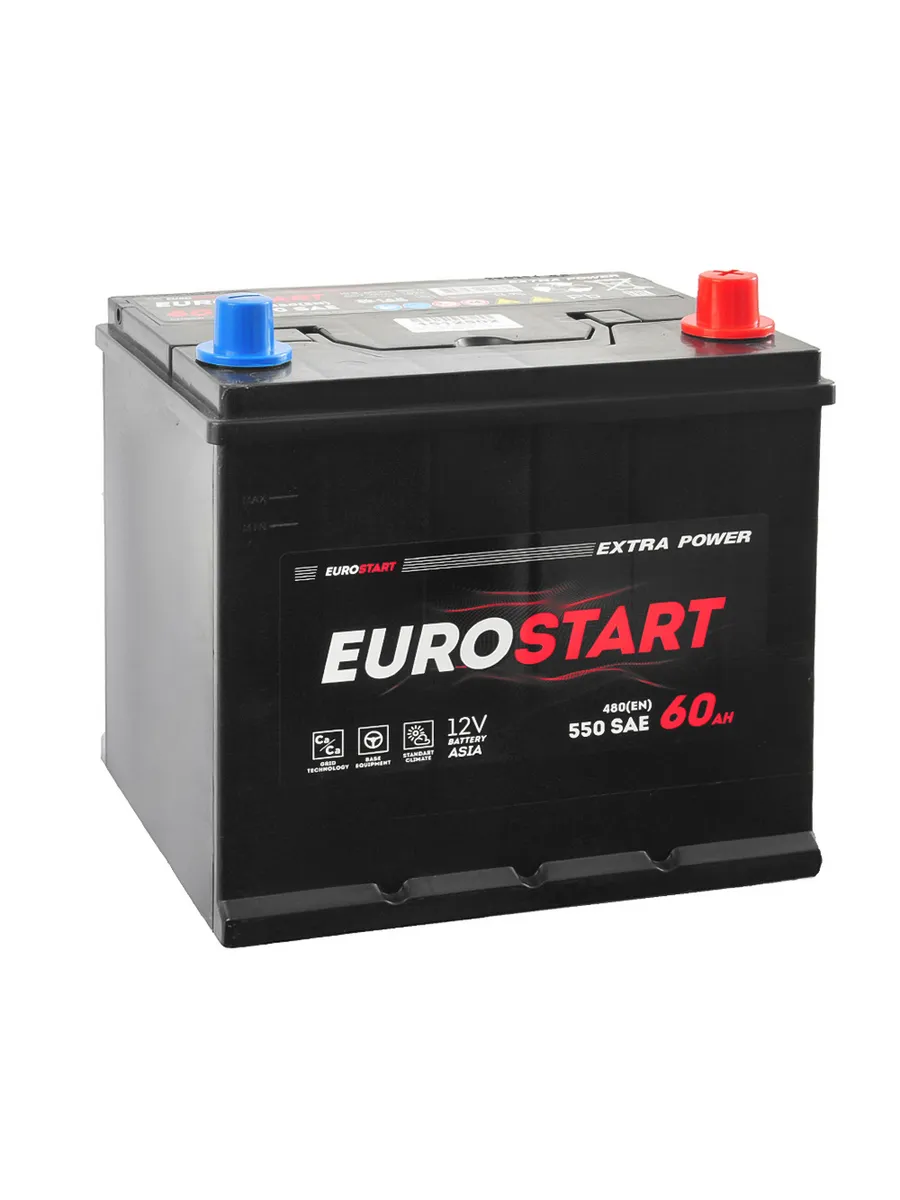 АКБ автом. 60Ah +прав ASIA 480 пуск EUROSTART Extra Power 230X179X225