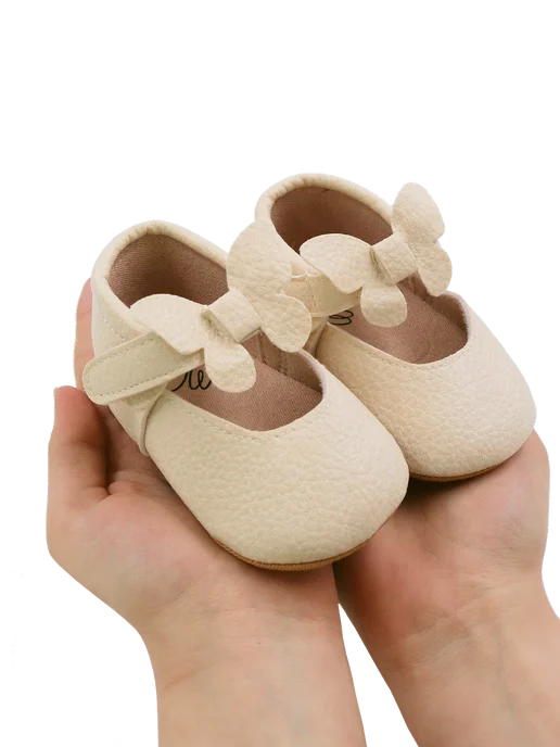ST-KIDS Пинетки для девочек нескользящие на улицу с бантиком, бежевый, фото 3