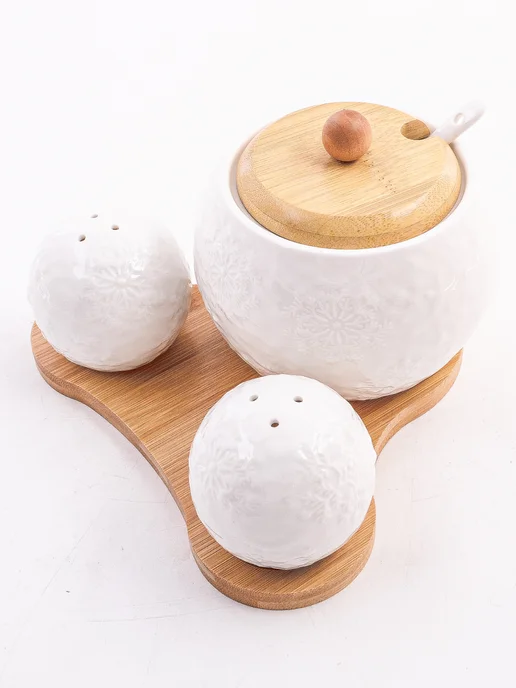 Набор для специй на подставке на стол с сахарницей - фото 6